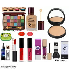 face makeup kit for women | eye shadow lipstick mascara eyeliner compact kajal foundation