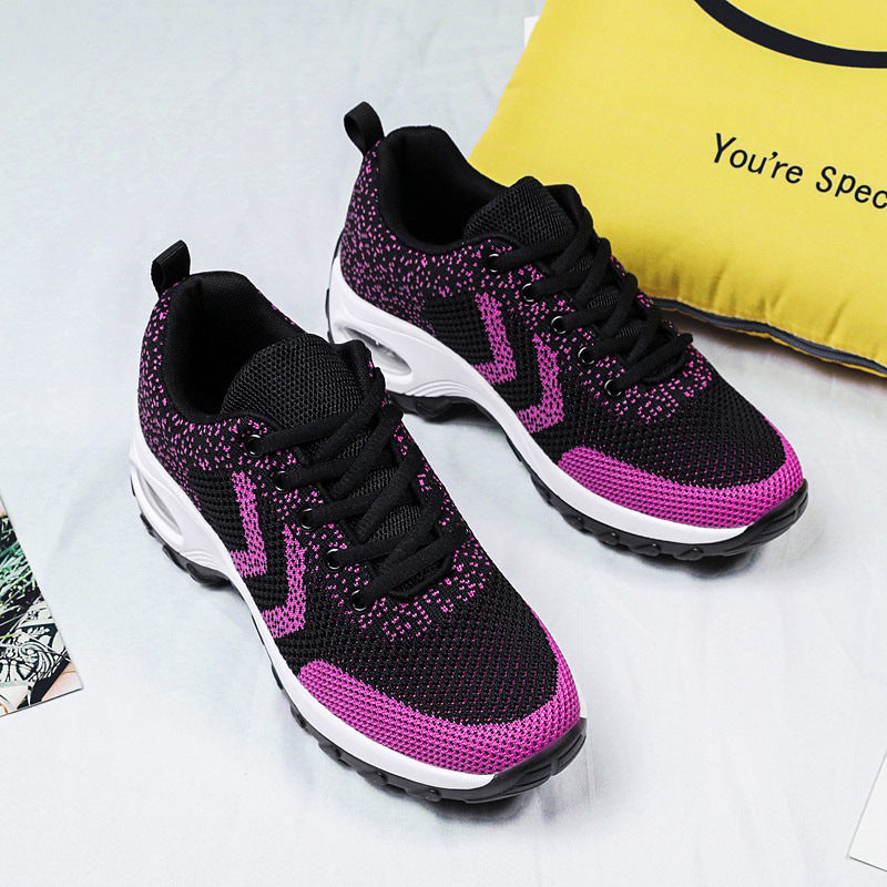 Air Cushion Heightening Shoes Women Breathable Dancing Shoes Outdoor Sports Shoes