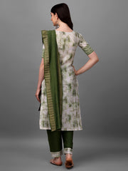 Straight Printed Round Neck Women Kurta Set