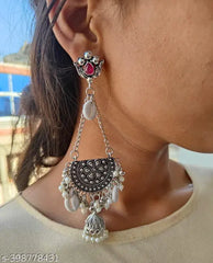 Stylish Oxidized Silver Plated Earring For Woman |  New Earring | Long Earring | Artificial Earring For Woman