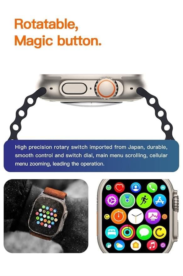 Ultra 1.9inch Full Touch Display Magnetic Charging Smartwatch