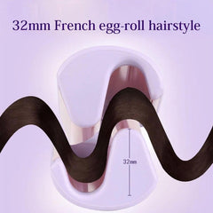 French Egg Curling Iron, Egg-Roll Hairstyle Water Ripple V-Shaped, Fast Heating