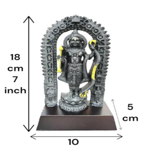 Ram Lala Black Stone Idol Statue for Home Mandir or Office