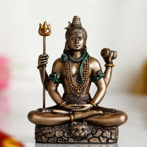 Resin Lord Shiva Idol Decorative Showpiece Statue for Home Office Decor
