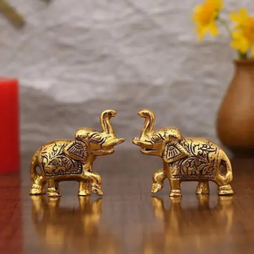 Pair of Elephant Showpiece for home decoration, temple and office purpose gift