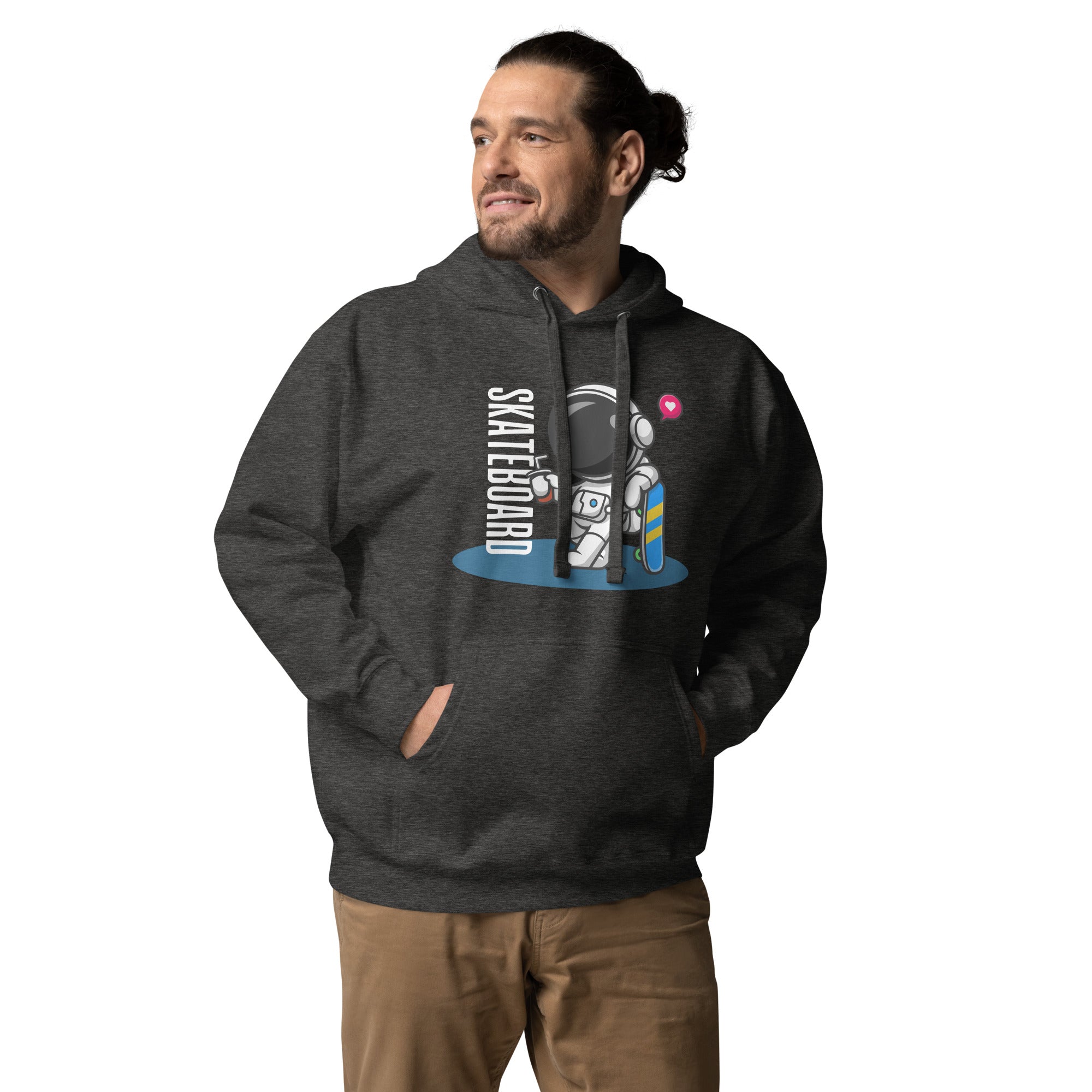 Surfboard Space Astronaut Men’s Hoodie: Stylish Space-Themed Comfort