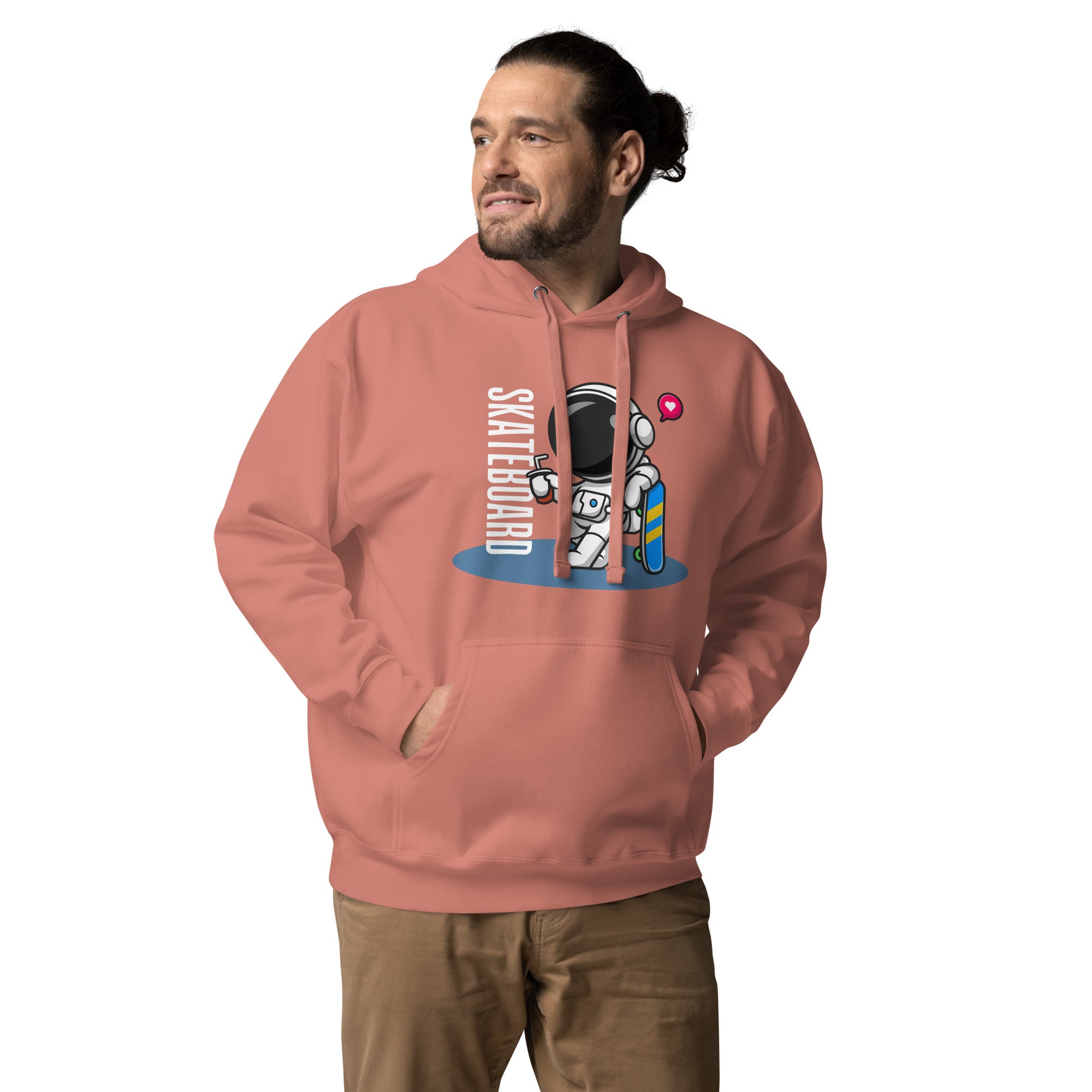 Surfboard Space Astronaut Men’s Hoodie: Stylish Space-Themed Comfort