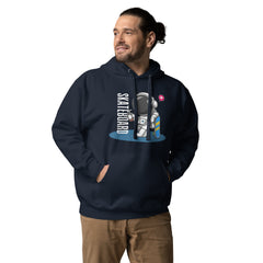 Surfboard Space Astronaut Men’s Hoodie: Stylish Space-Themed Comfort