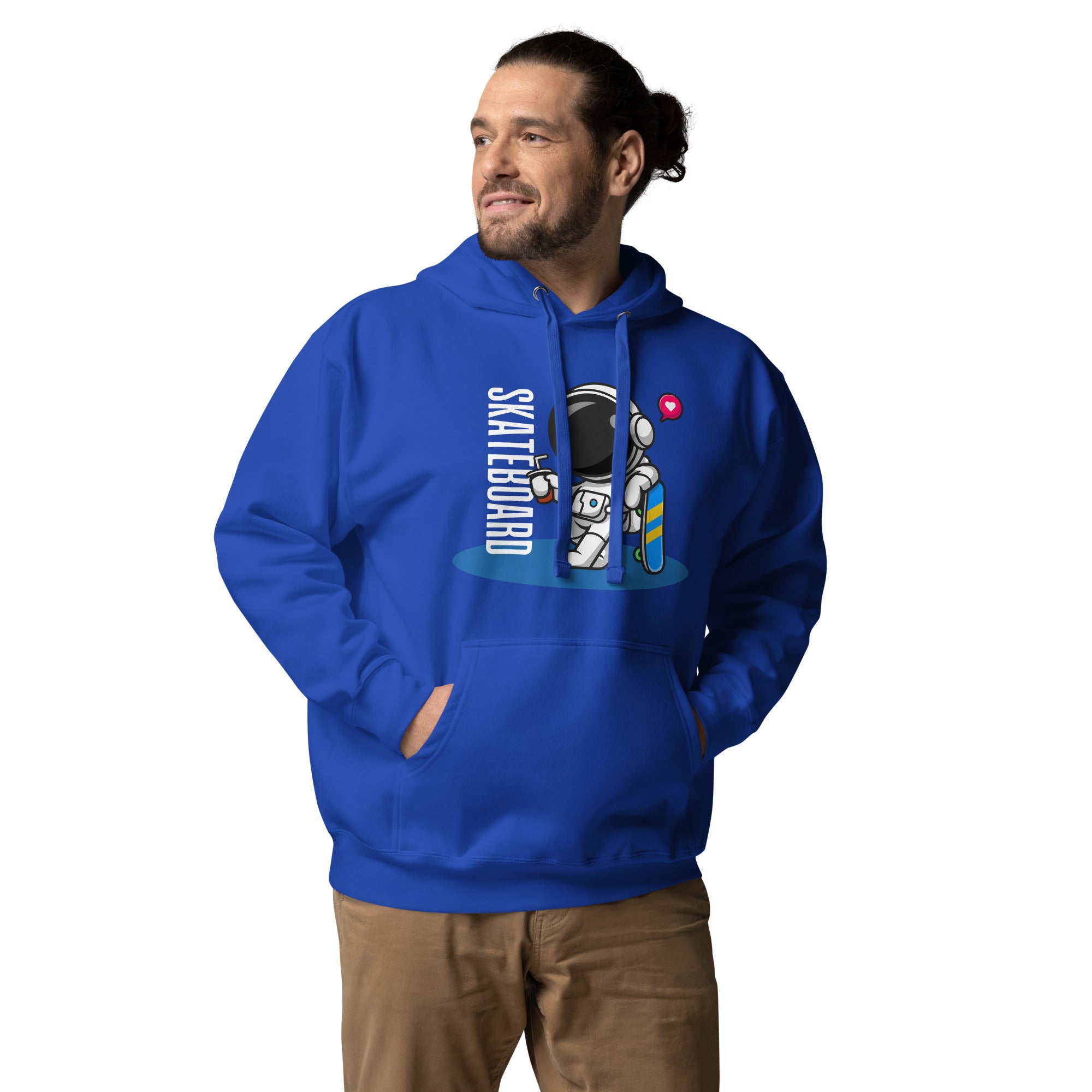 Surfboard Space Astronaut Men’s Hoodie: Stylish Space-Themed Comfort